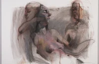Women and Julie, Conti Drawing, 38" x 50", 2009