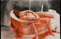 Listening, Conti Drawings, 30" x 44", 2011