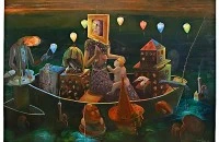 Crying Crow, Oil on Canvas, 65" x 93", 2008