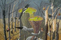 Green Rain, Gouache, 30" x 30", 2008