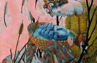 Pond Reflection, Gouache, 22" x 22", 2008
