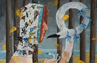 Speaking with Oneself, Gouache, 22" x 22", 2008