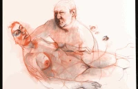 A Man and a Woman, Conti Drawing, 30" x 44", 2011