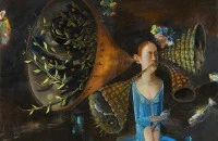 Listening for Alice Rose, Oil, 34" x 44", 2012